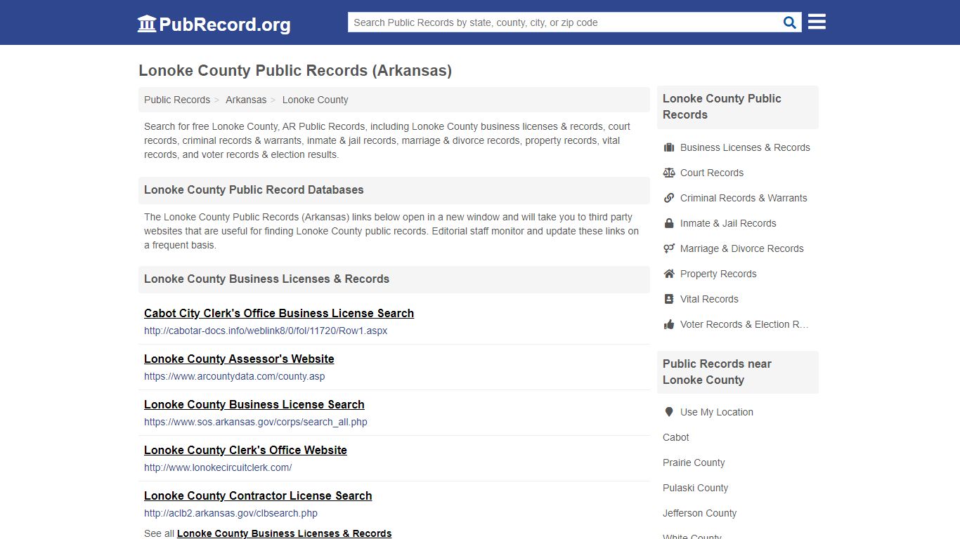 Free Lonoke County Public Records (Arkansas Public Records) - PubRecord.org